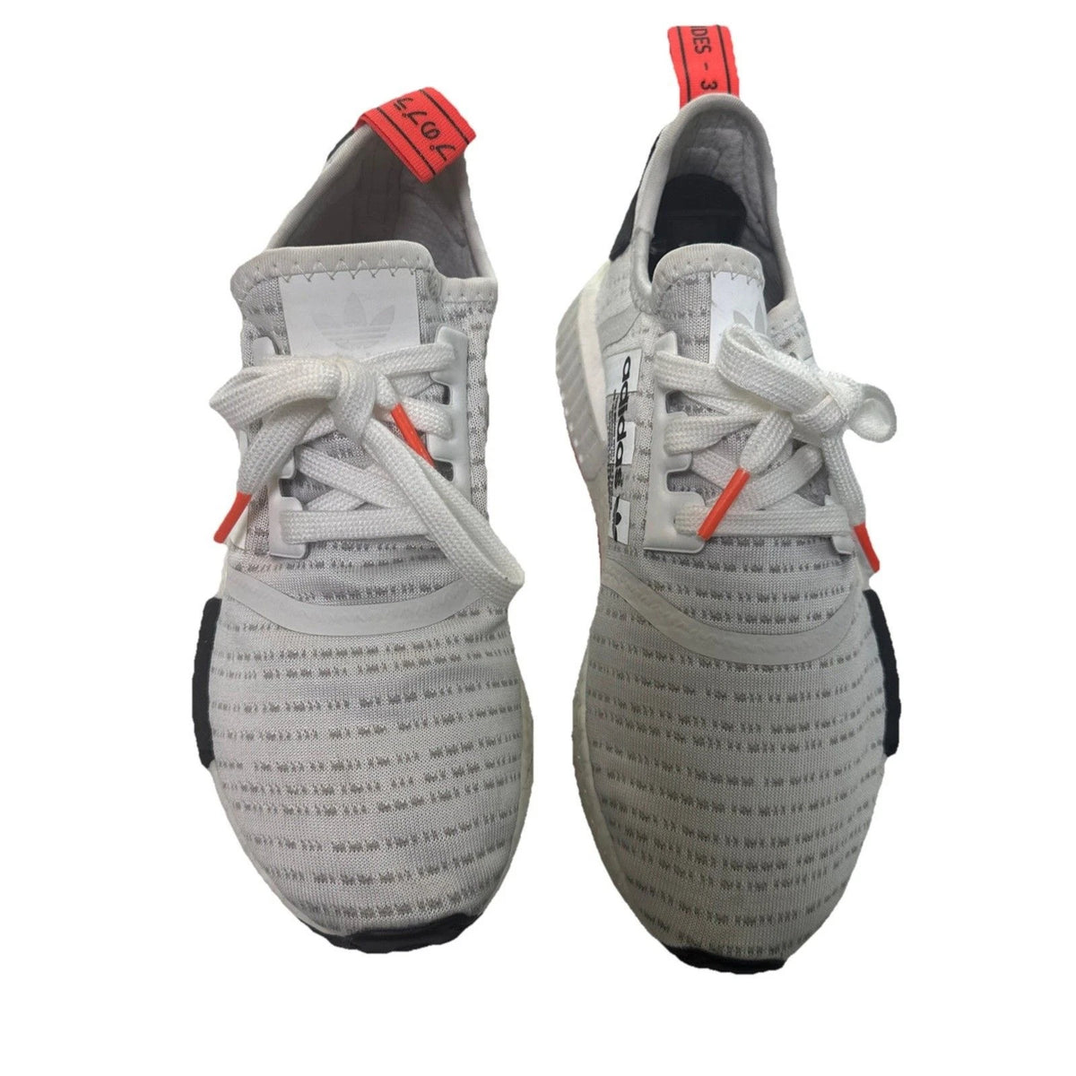 Adidas NMD_R1 Boost White Grey Orange Sneakers Men's 5 EUC No Box