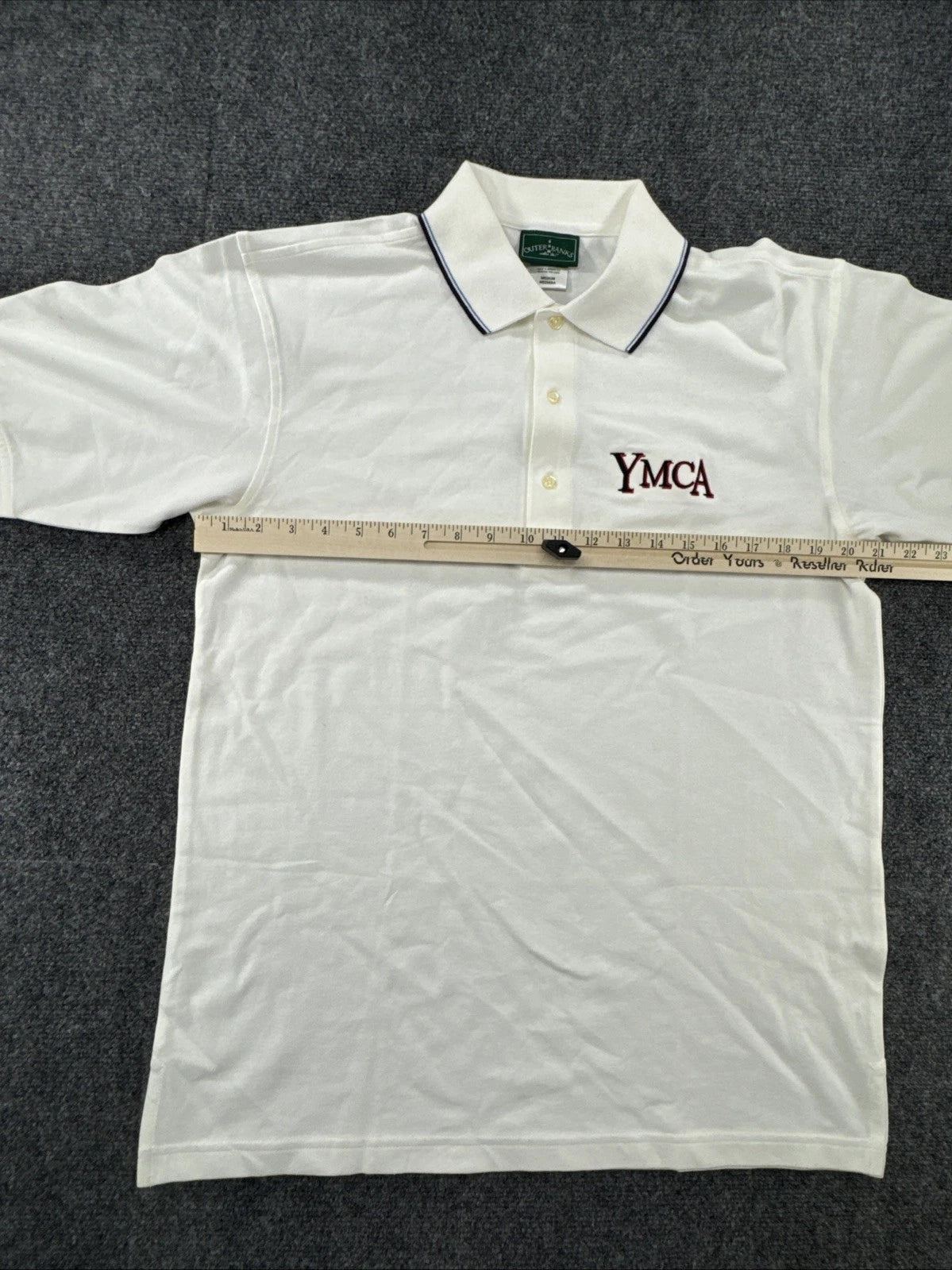 Outer Banks YMCA Polo Shirt Men’s Medium White Performance Golf Casual Uniform