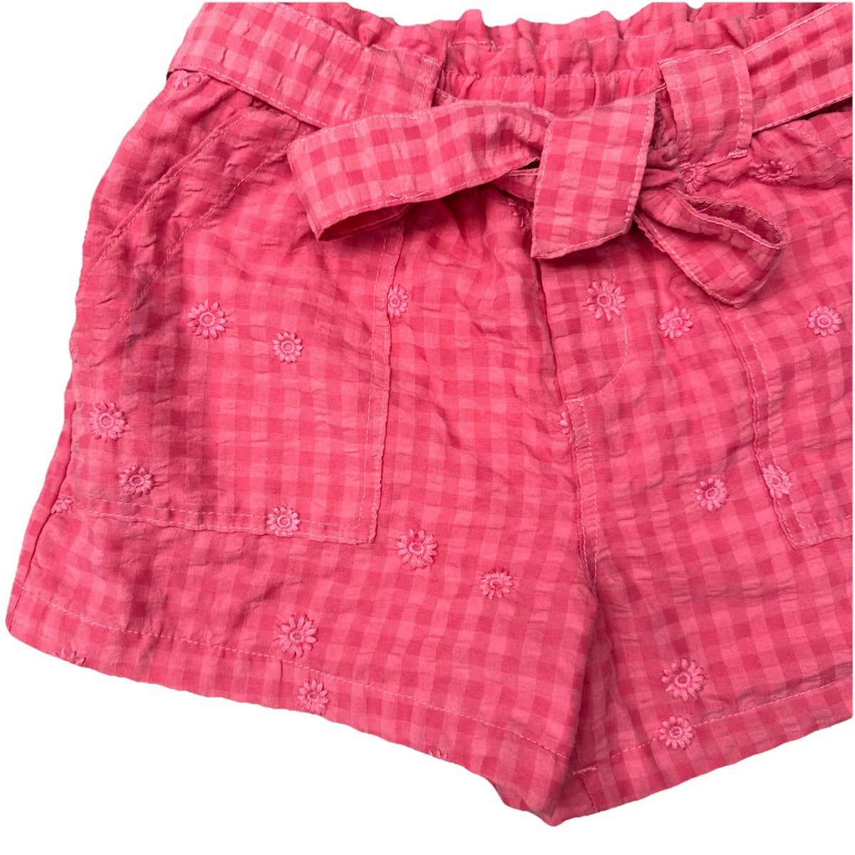 Time and Tru Women's High Rise Pull-On Paper Bag Shorts Faded Rose, Size Small