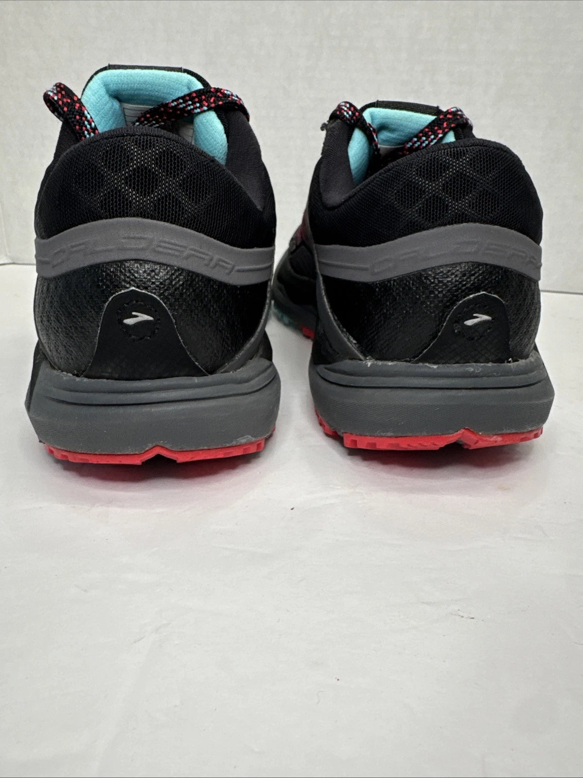 Brooks Caldera Women’s 7.5 Trail Running Shoes Black Pink Aqua 1202321B065