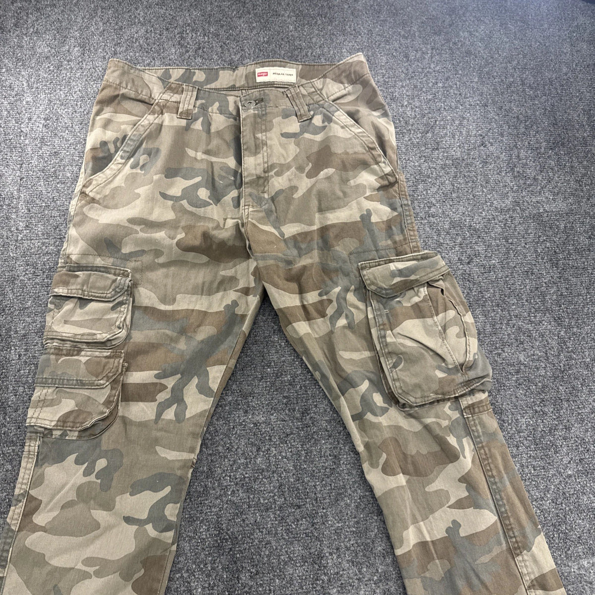 Wrangler Regular Taper Cargo Pants Men’s 30x30 Camo Stretch Utility Workwear