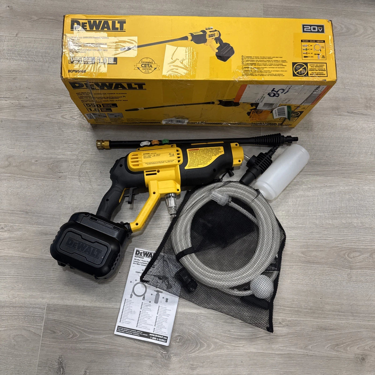 DEWALT DCPW550B 20V MAX 550 PSI Cordless Pressure Washer - Open Box Tool Only