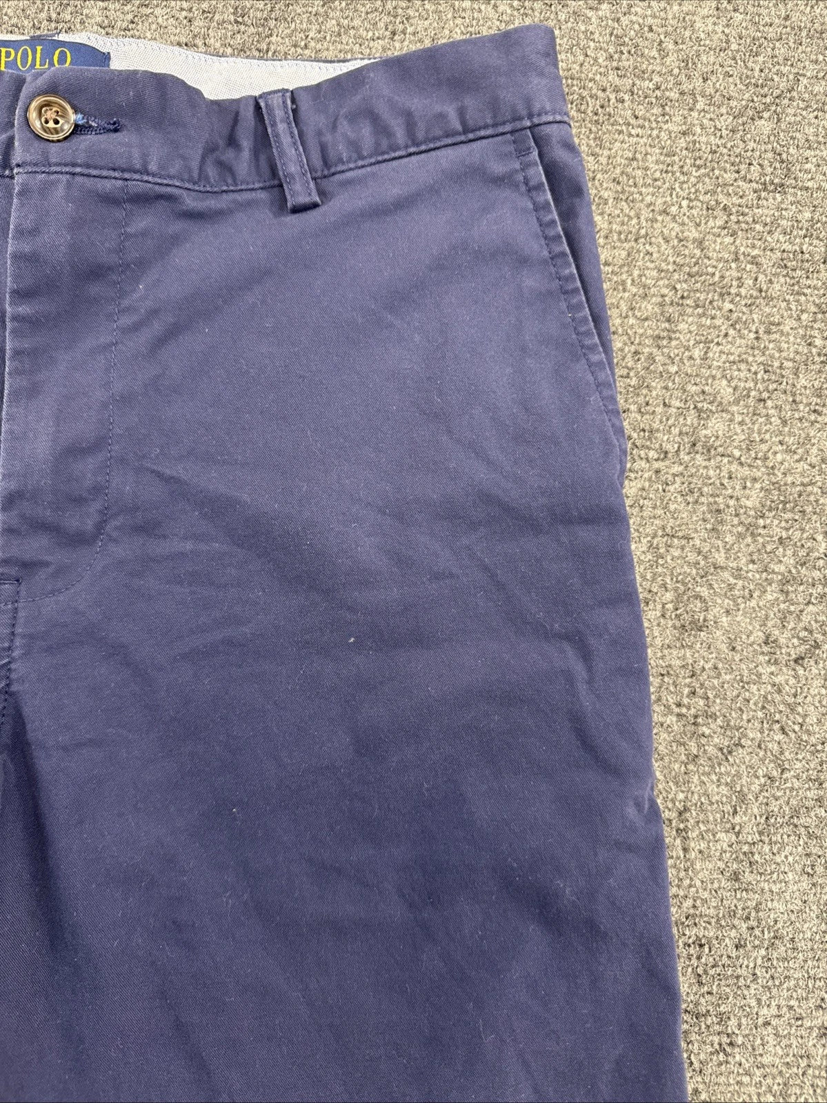 Polo Ralph Lauren Boys 20 Navy Blue Flat Front Chino Shorts Preppy