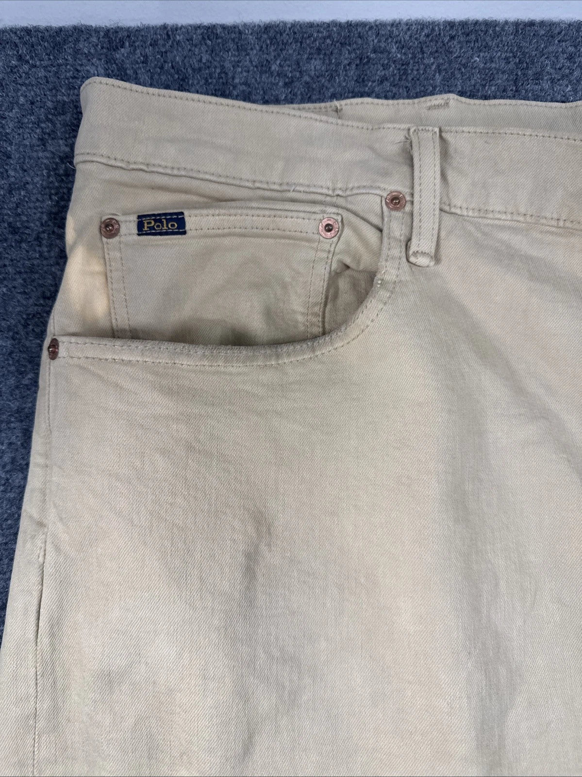 Polo Ralph Lauren Hampton Jeans Mens 52B x 32 Tan Relaxed Straight Big Tall