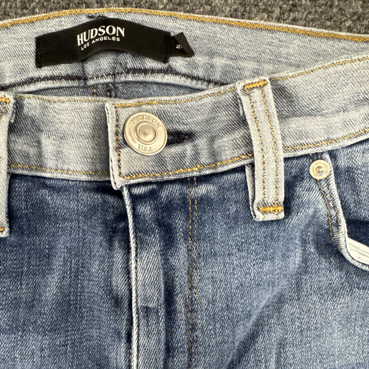 Hudson Barbara Skinny Jeans Size 26 Made USA Two Tone Colorblock Denim