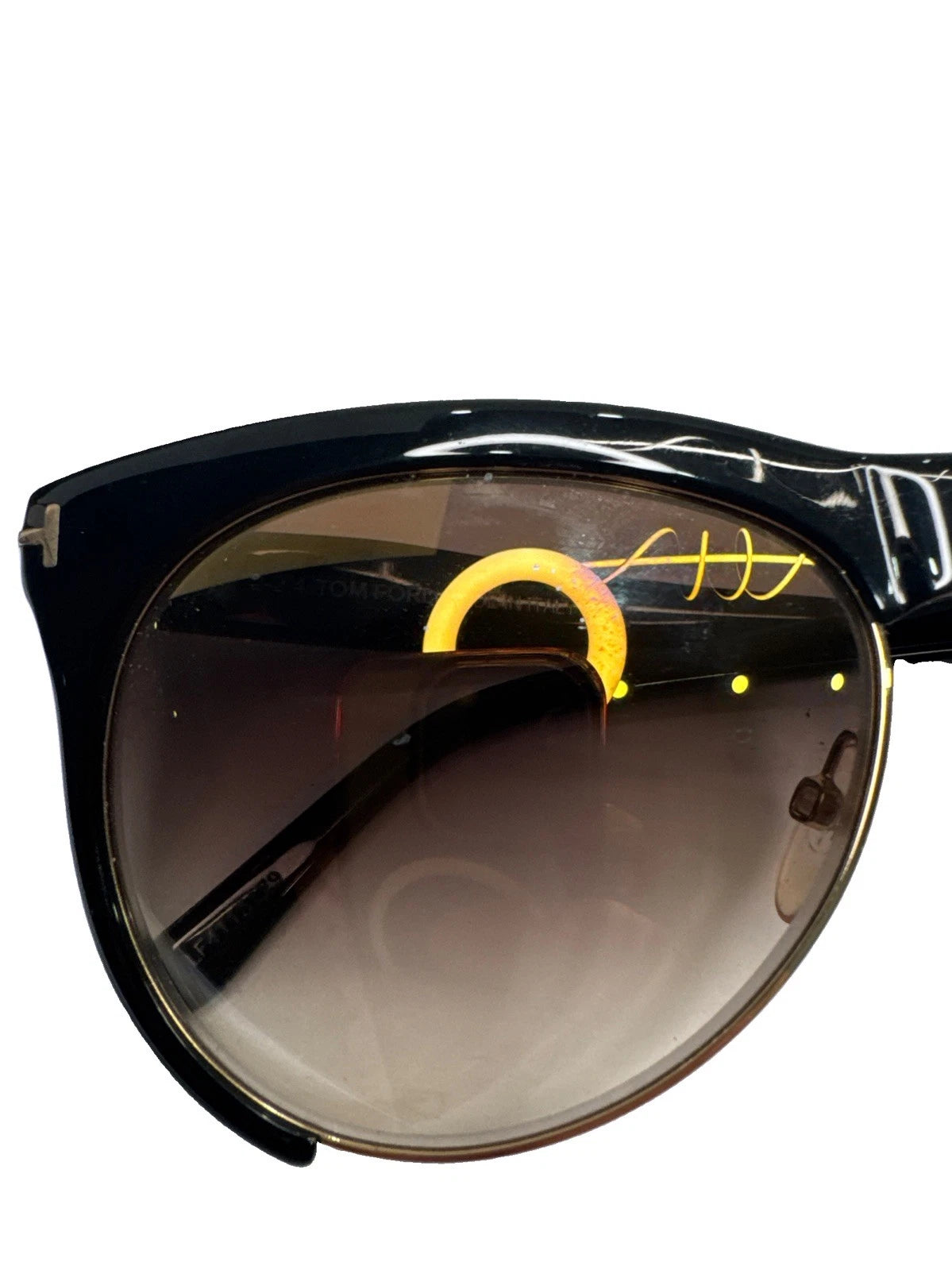 Tom Ford Leona TF365 01G Sunglasses Black Gold Gradient 59-12-140