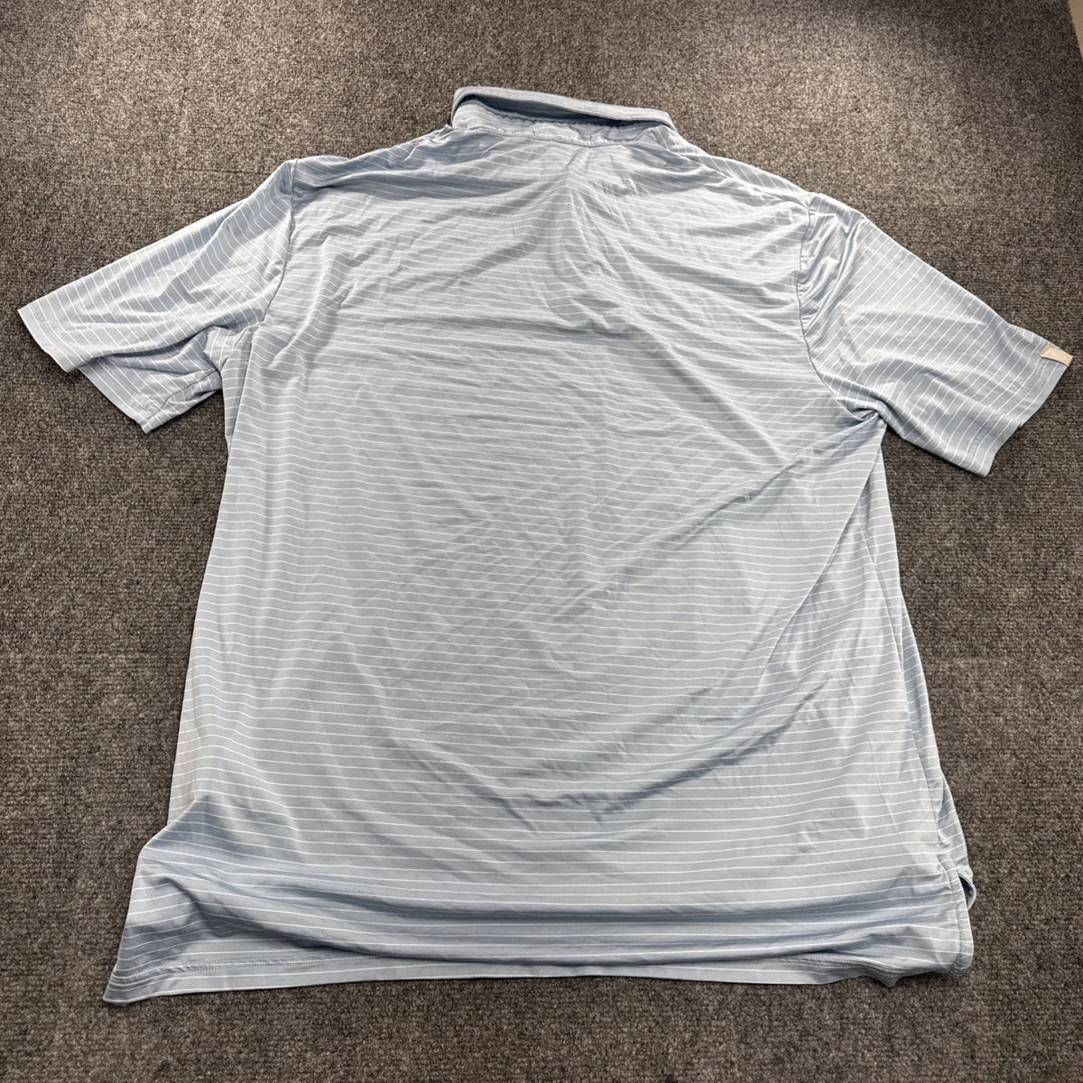 RLX Ralph Lauren Golf Polo Shirt XL Blue Striped Performance Stretch