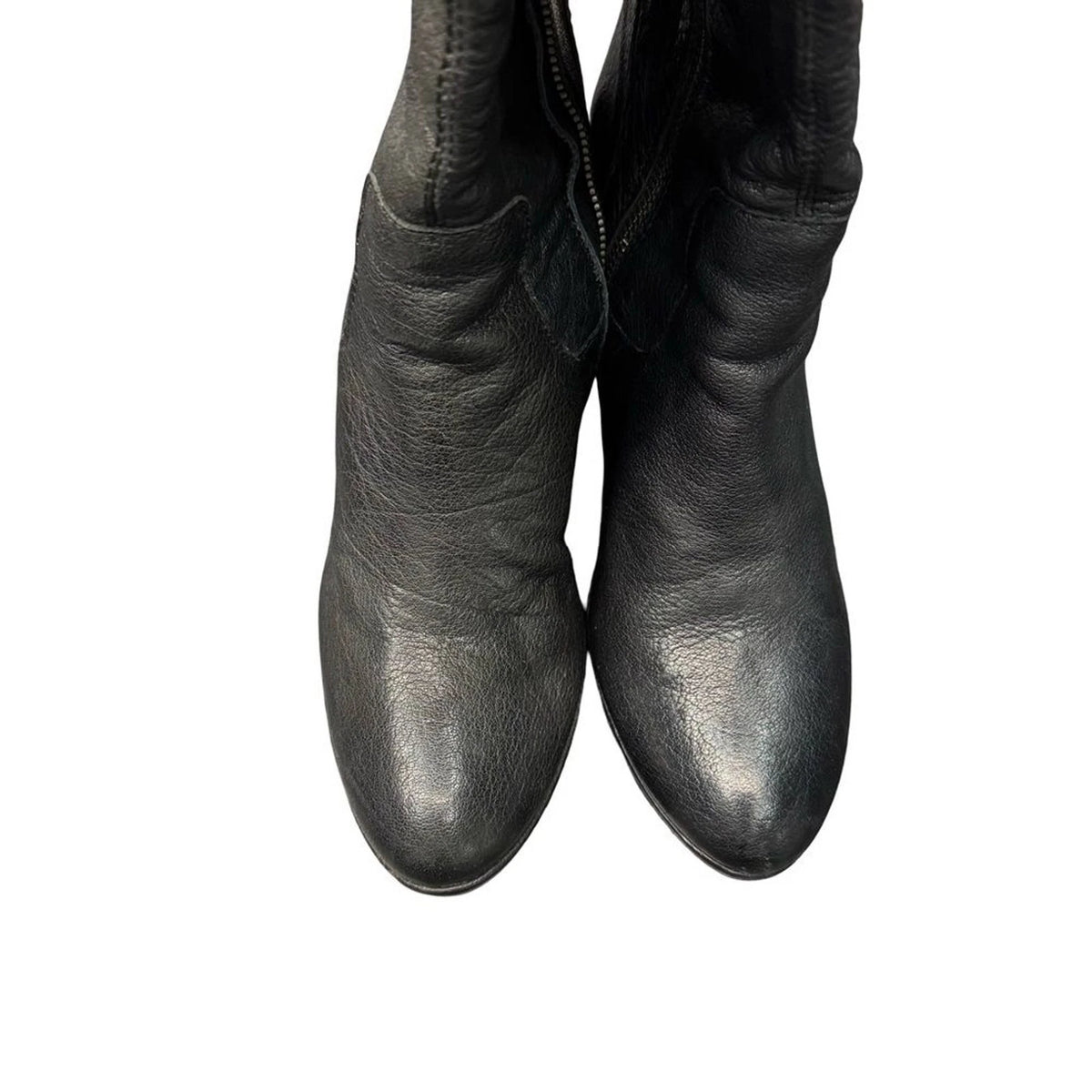 Kork-Ease Black Leather Wedge Ankle Boots Women’s 7.5 Side Zip Comfort