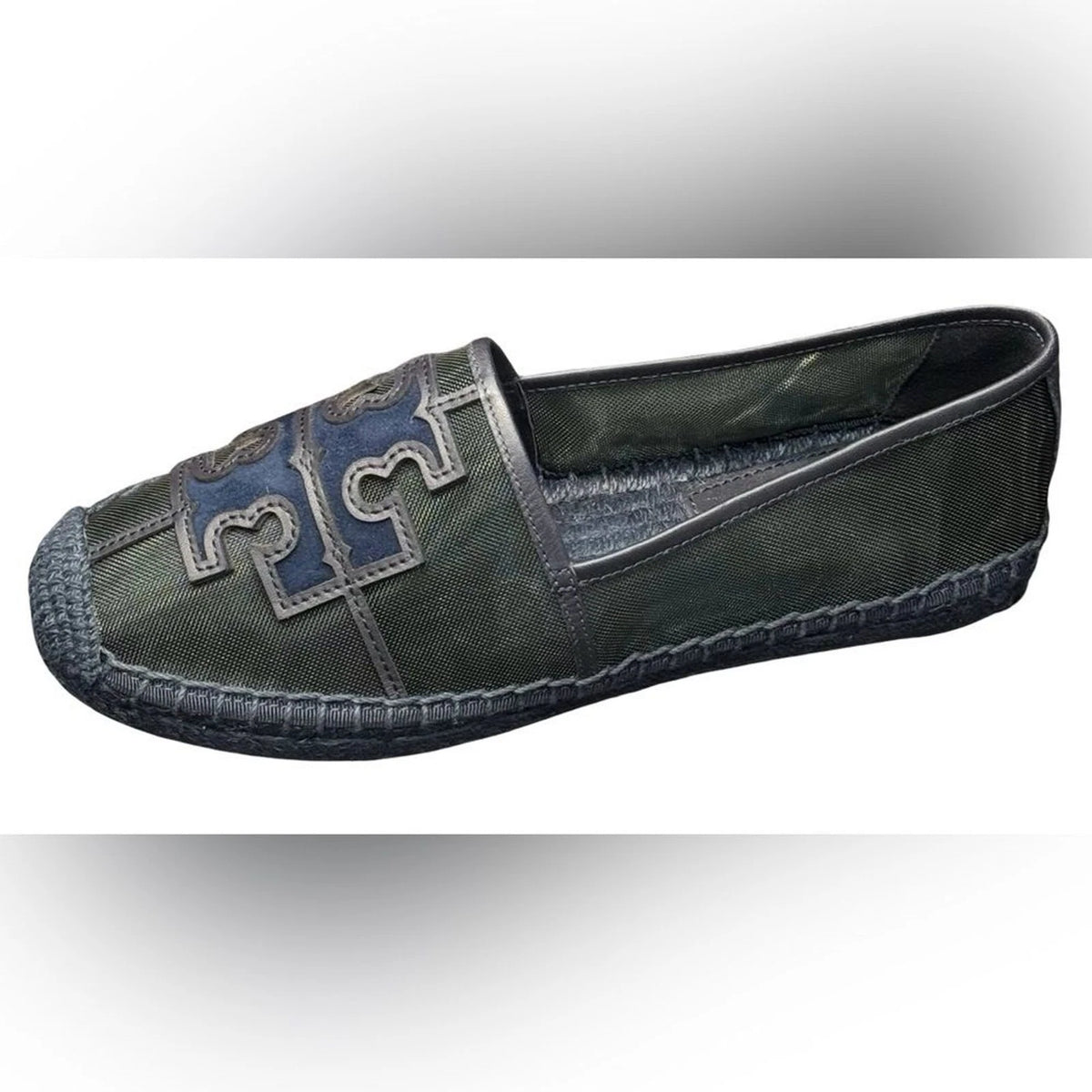 Tory Burch Ines Espadrille Loafers Women’s 6 Malachite Navy BNIB