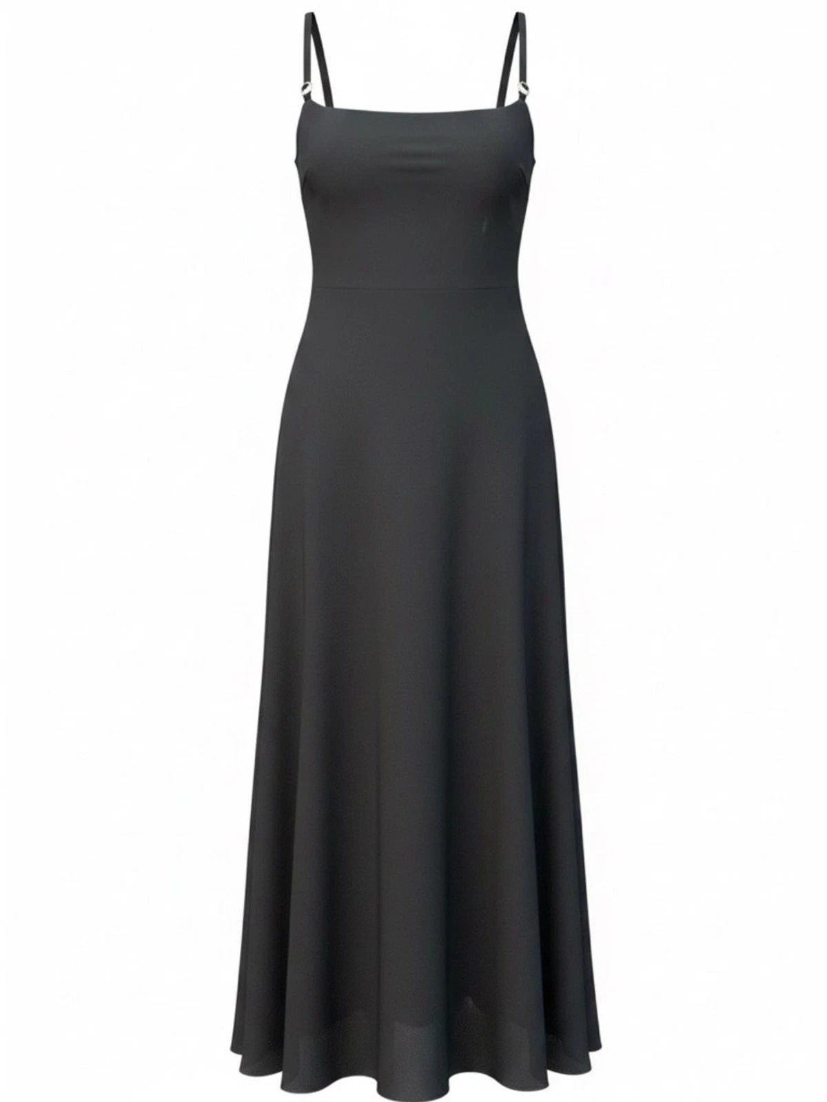 Connected Apparel Black Maxi Dress Rhinestone Straps Women's 12 Formal EUC
