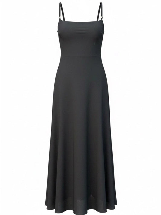 Connected Apparel Black Maxi Dress Rhinestone Straps Women's 12 Formal EUC