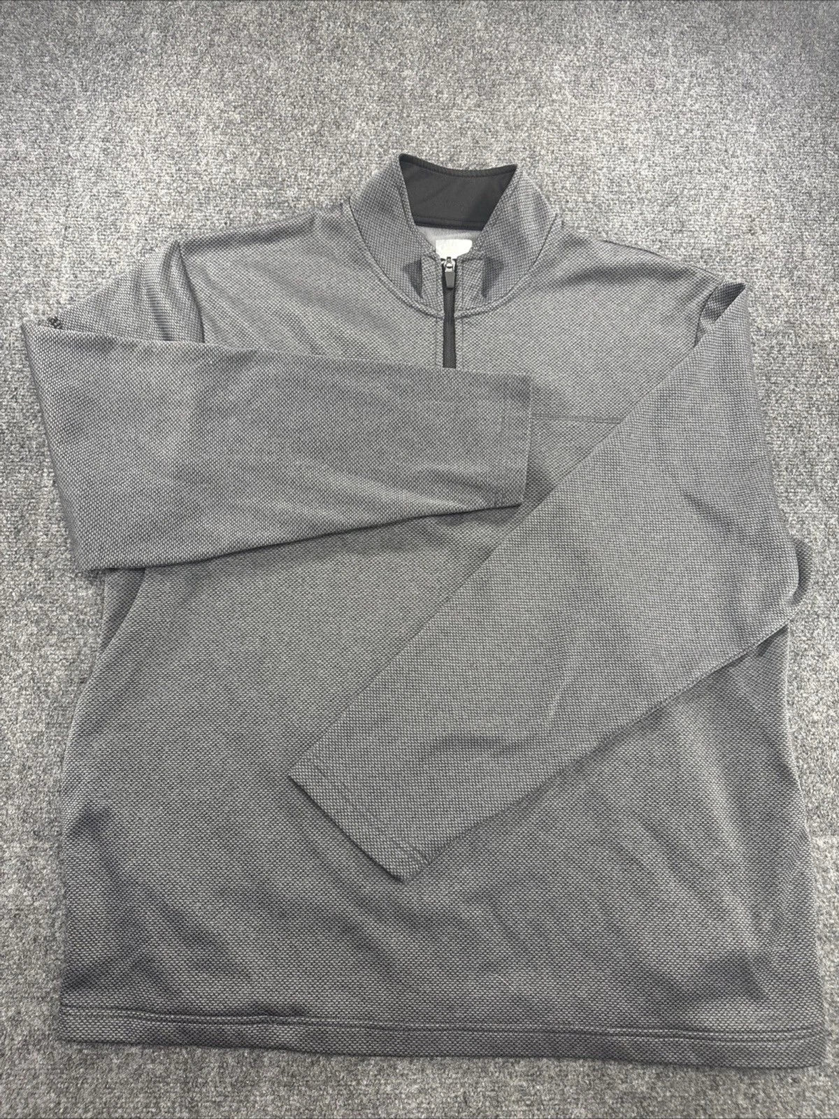 Callaway Golf Quarter Zip Pullover Men's Large Gray Textured Side Pockets