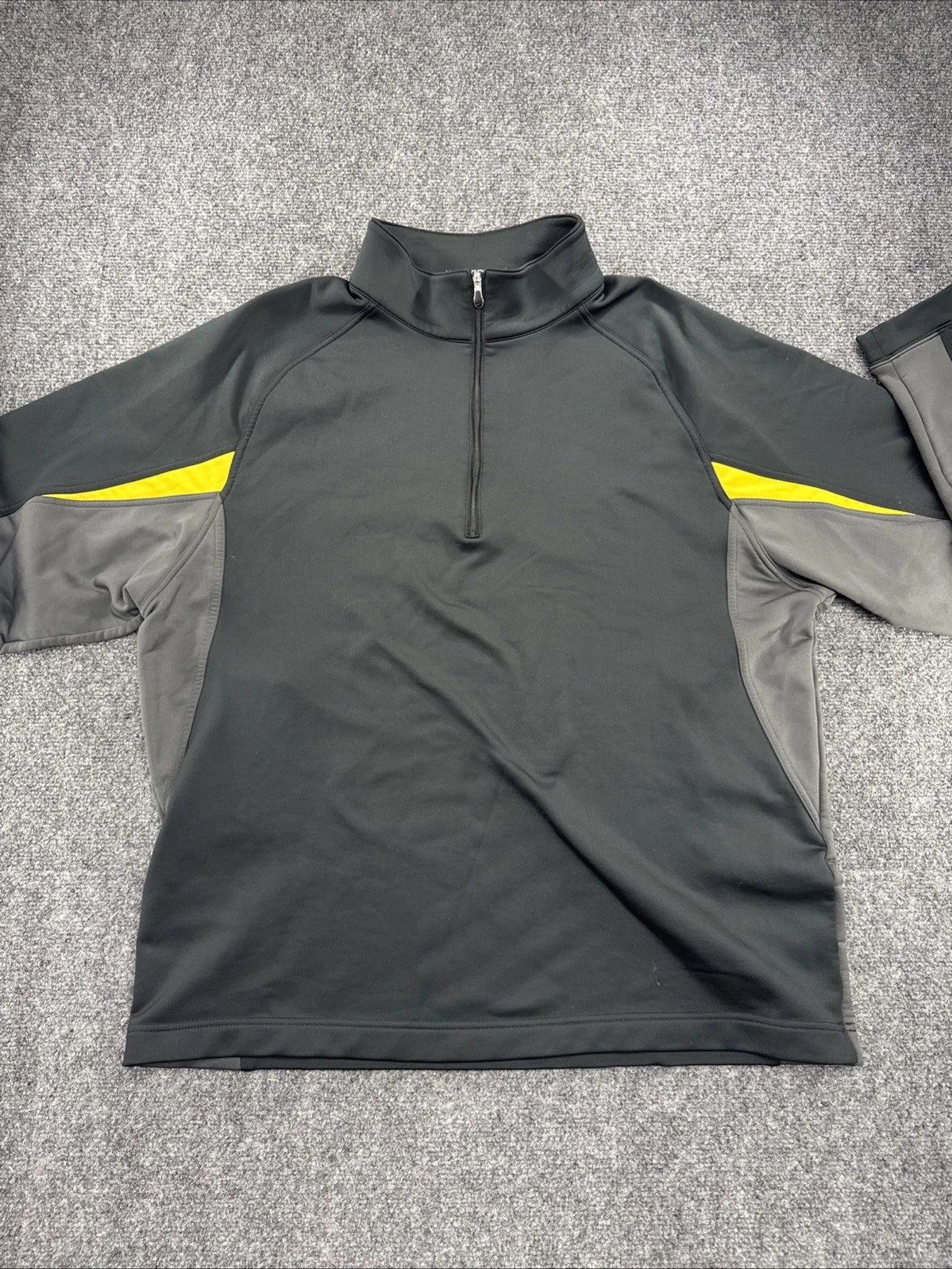 Nike Golf Therma-FIT 1/4 Zip Pullover Mens L Black Gray Fleece Performance