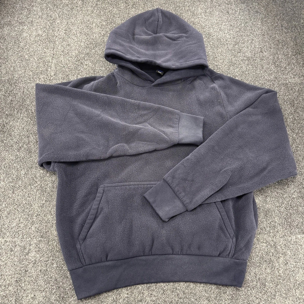 YZY Yeezy Polar Fleece Hoodie Medium Navy Blue Faded Oversized Pullover