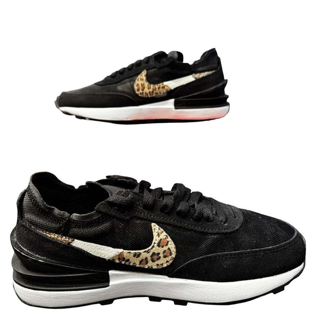 Nike Waffle One SE Black Leopard Women’s 5 DJ9776-001 New in Box