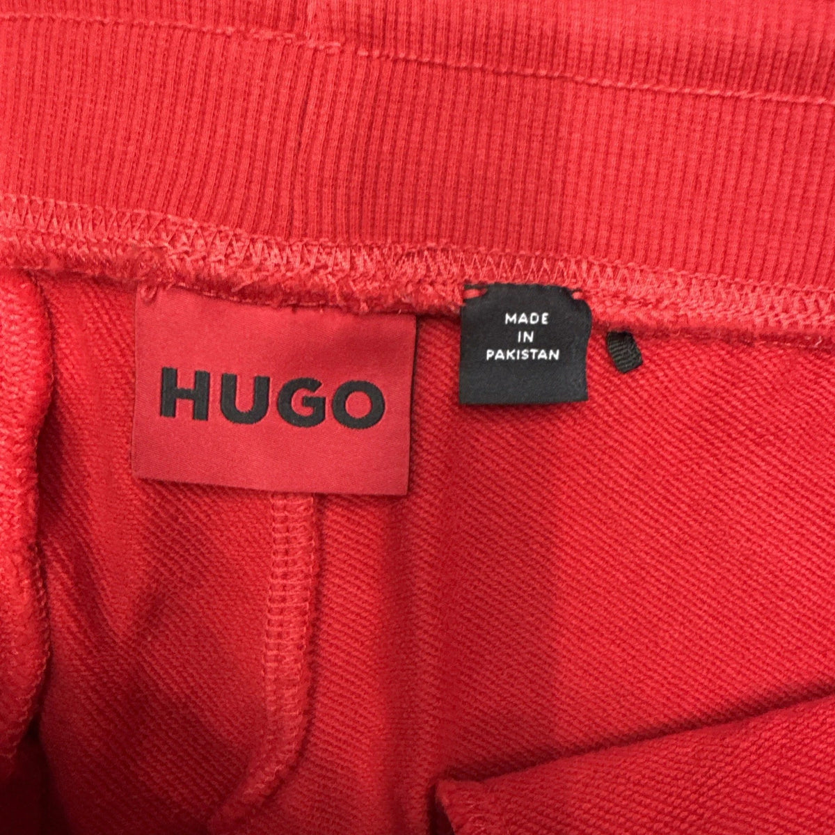 Hugo Boss Mens Large Red Black Checkered Logo Jogger Pants Athleisure