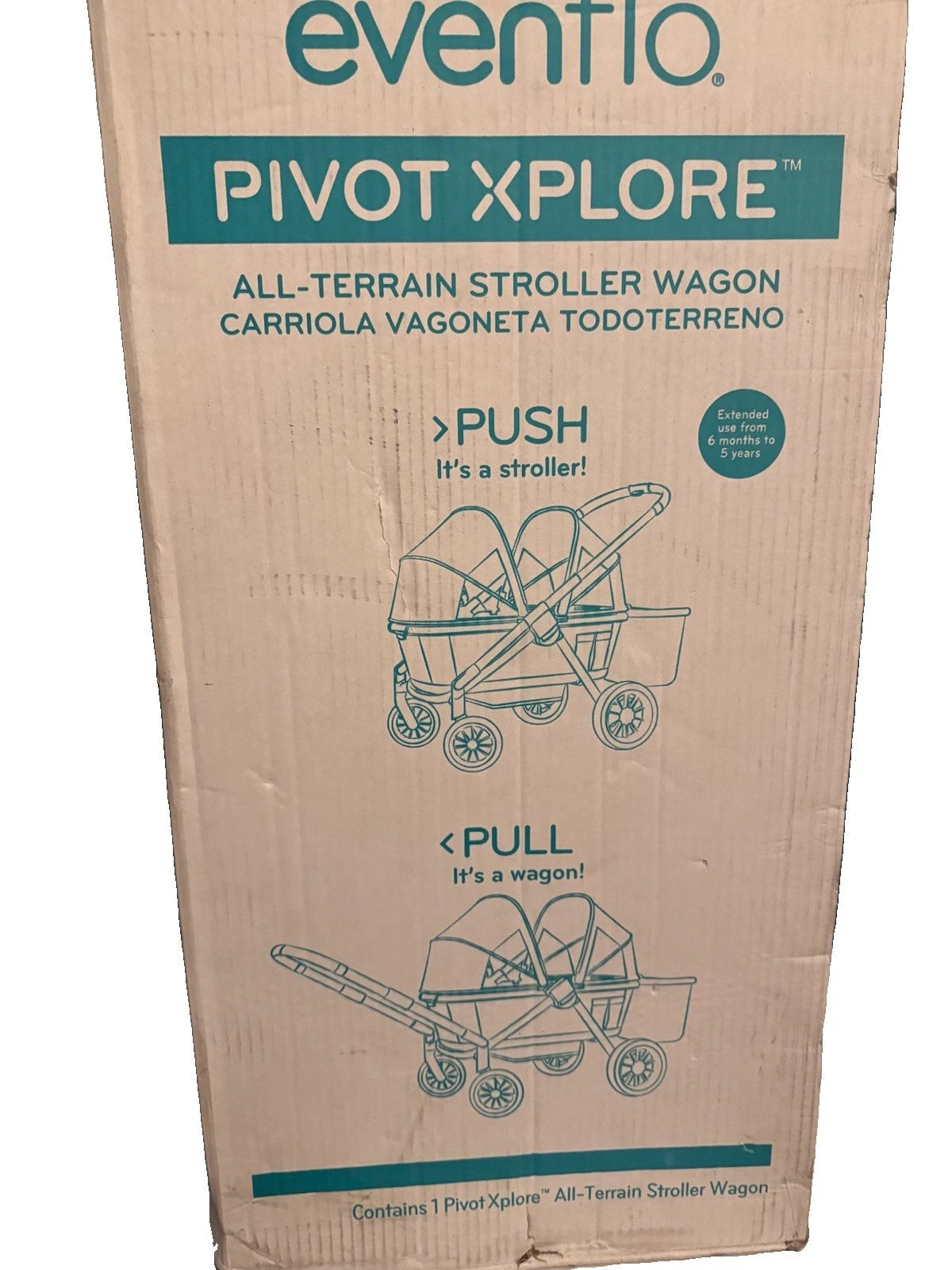 Evenflo Pivot Xplore All Terrain Stroller Wagon 2 Seat Gray Brand New Sealed