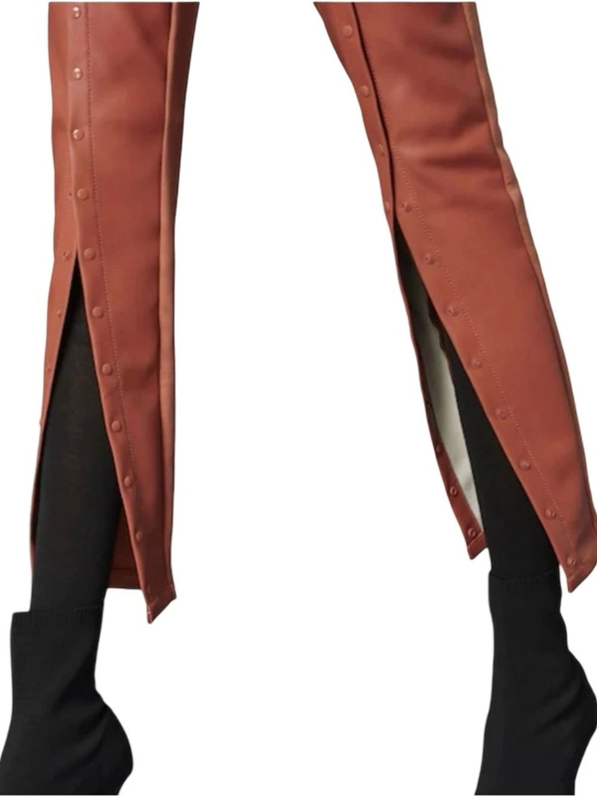 adidas Always Original Women’s XS Faux Leather Snap Pants HC3029 NWT