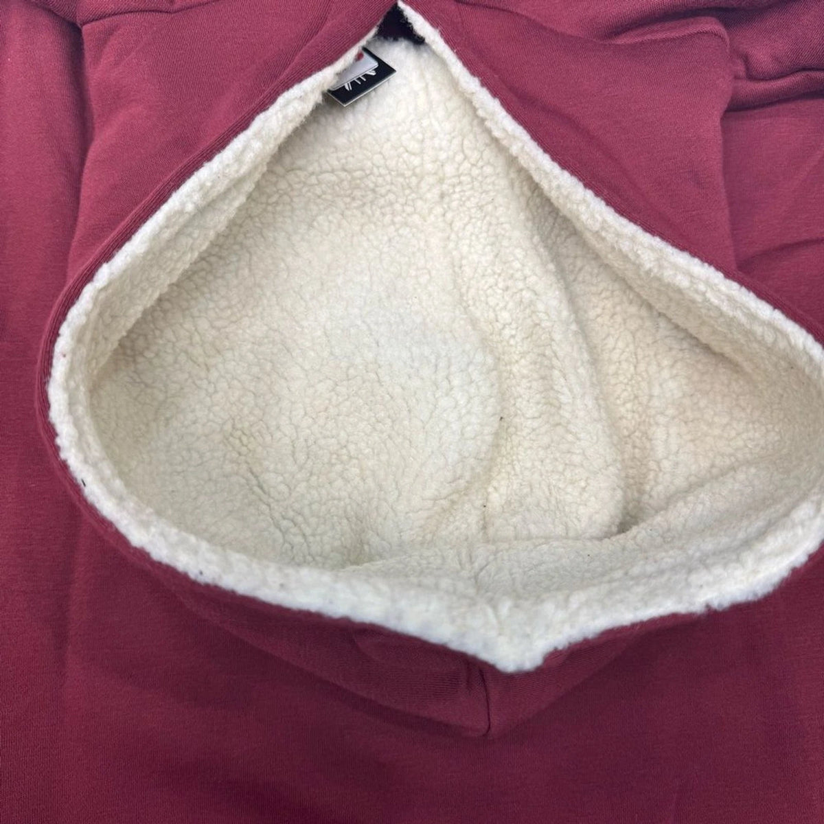 Kangol Men’s Sherpa Lined Hoodie XL Maroon Burgundy Streetwear BNWT