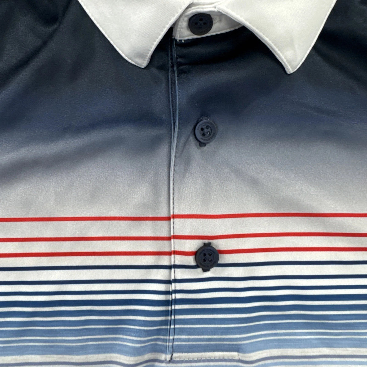 Greg Norman ML75 Ventana Canyon Golf Polo Men’s L PlayDry White Blue Stripe