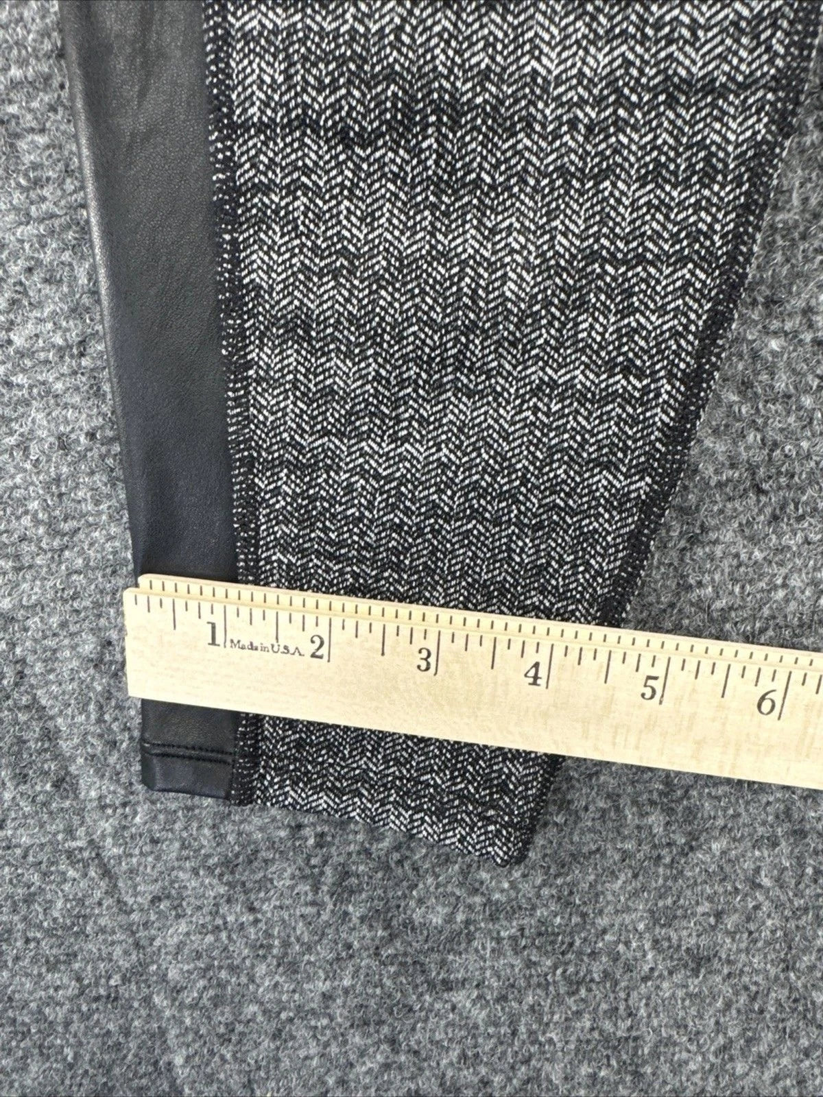 Athleta Herringbone Luxe Metro Drifter Leggings M Faux Leather Black Gray BNWOT