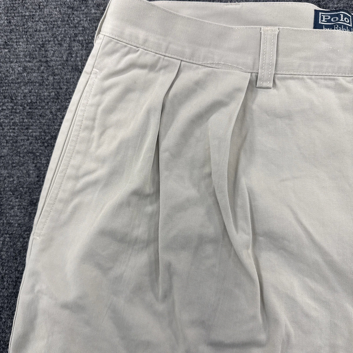 Polo Ralph Lauren Tyler Shorts Mens 38 Khaki Pleated Chino 100% Cotton