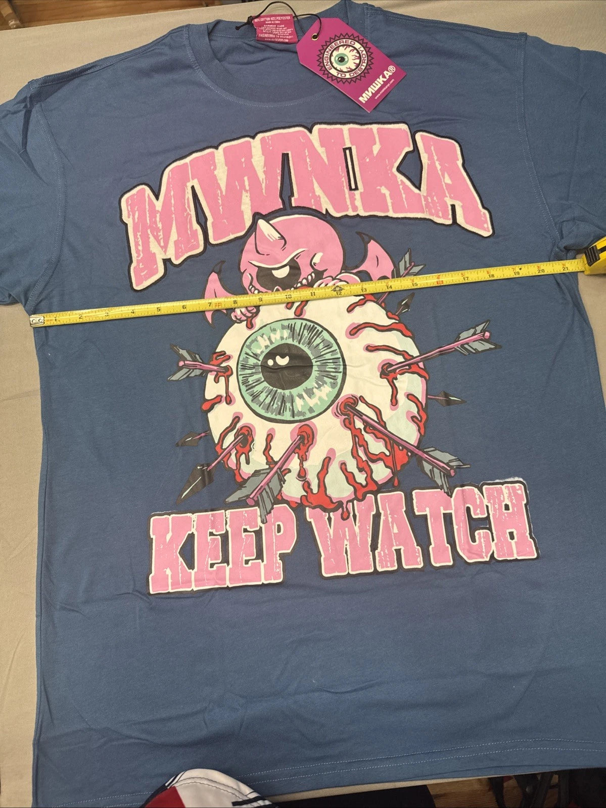 Mishka MNWKA Blue and Pink Short Sleeve T Mens Large BNWT