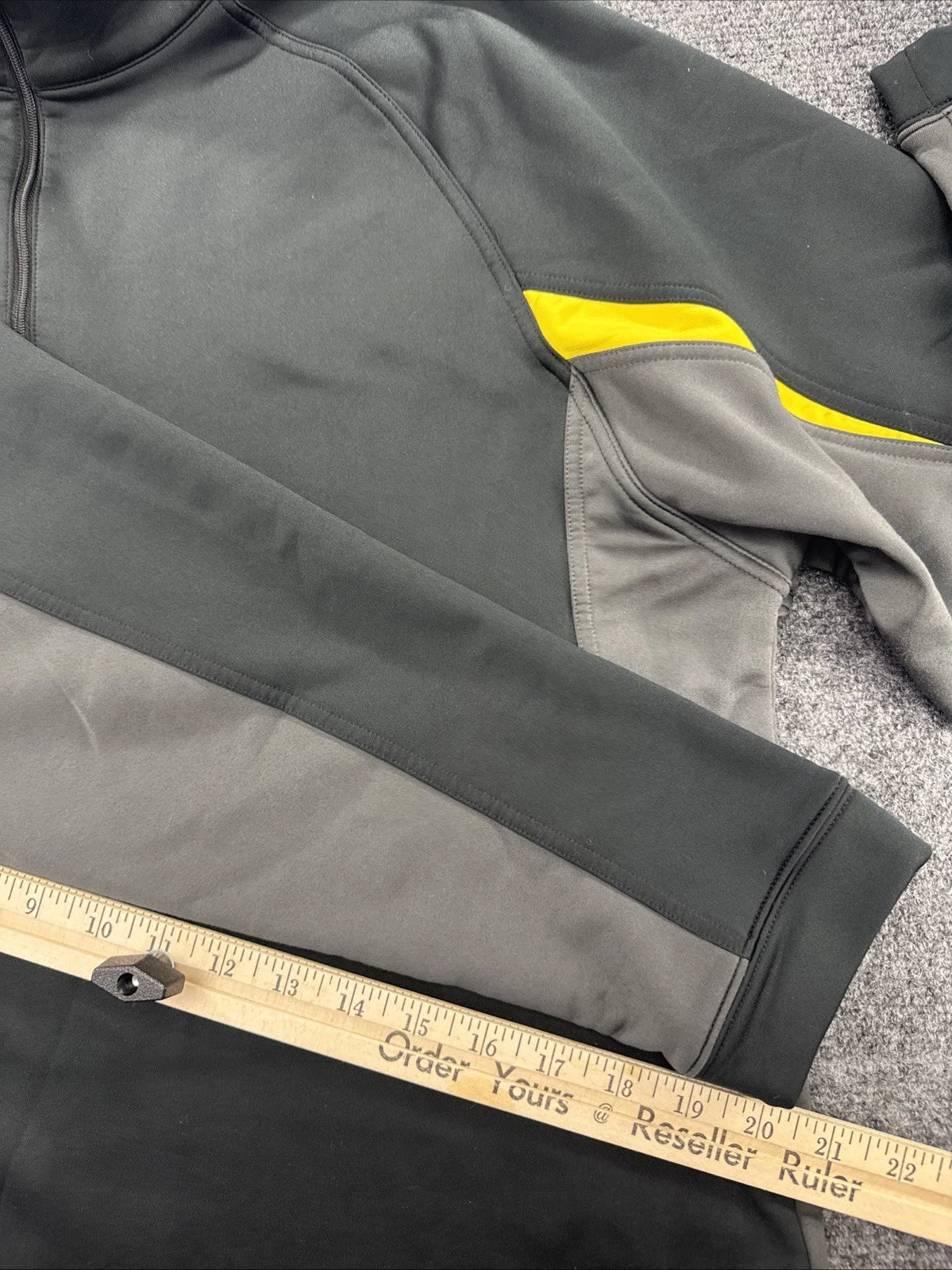 Nike Golf Therma-FIT 1/4 Zip Pullover Mens L Black Gray Fleece Performance