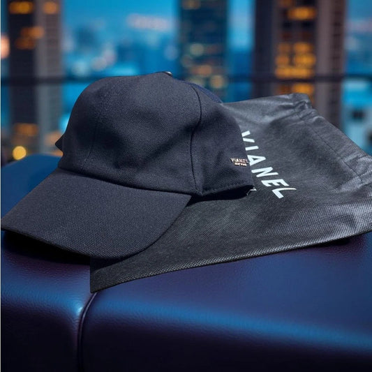 Vianel New York Lamb Leather Cap L/XL Black Snapback with Dust Bag NWOT