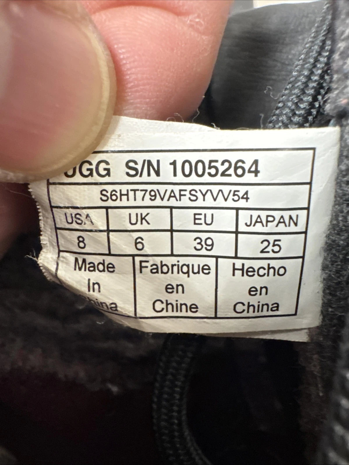 UGG Kesey Boots Women 8 Black Leather Wool Waterproof Lace Up 1005264