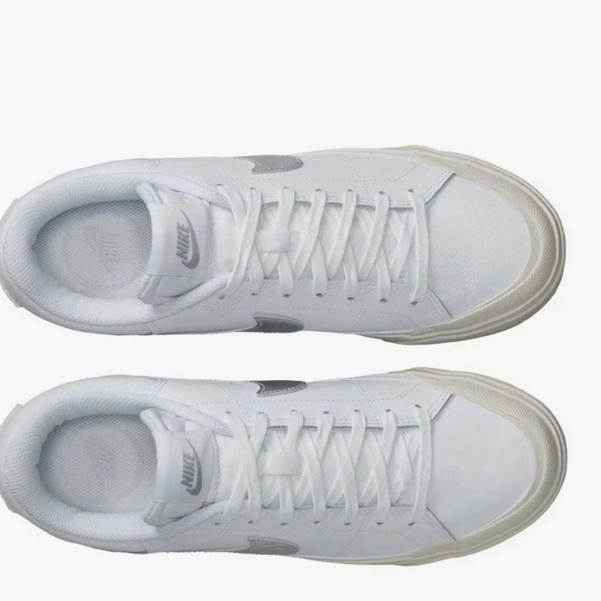 Nike Court Legacy Lift White Silver Sneakers Women 11 Men 9.5 NIB HQ2307-100