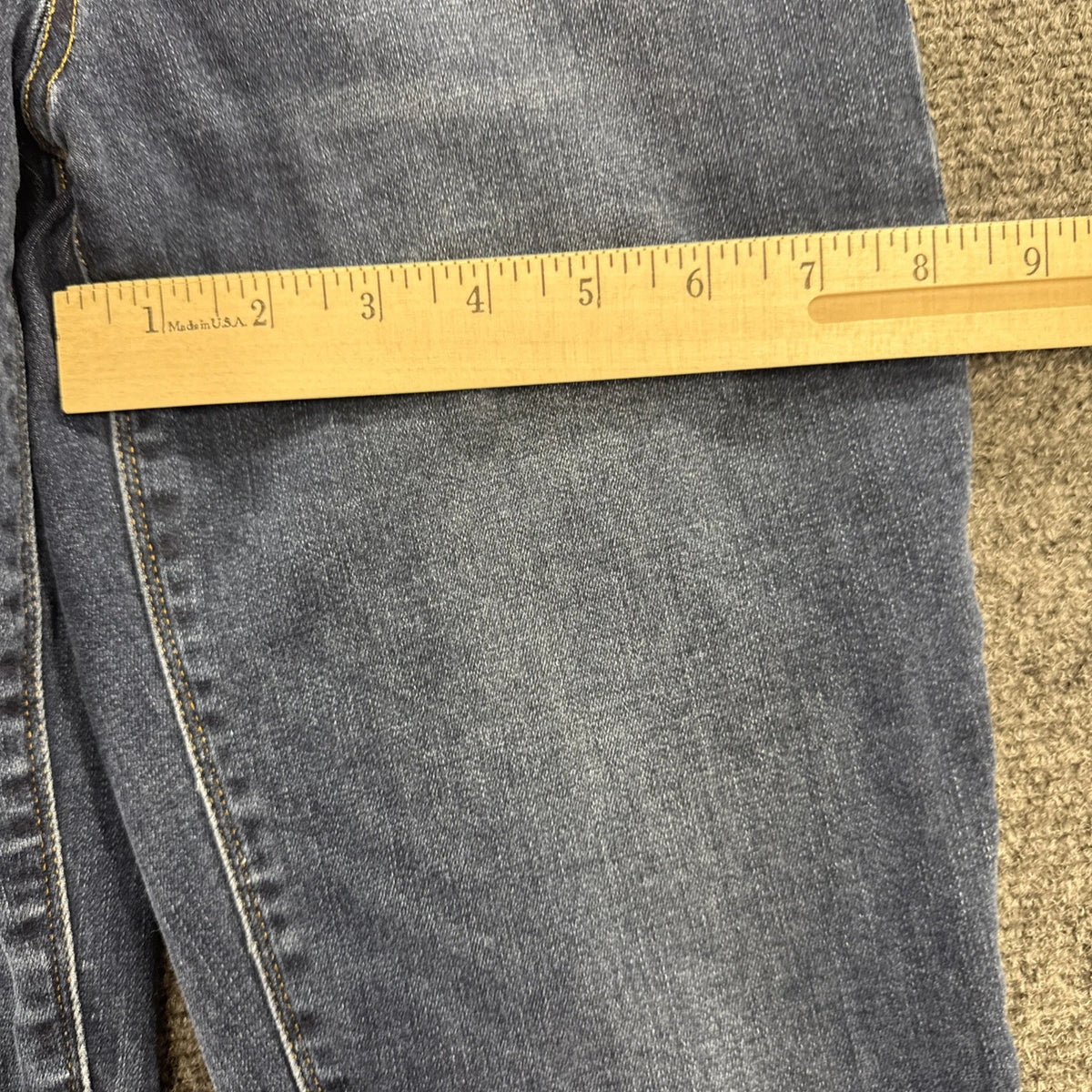 SPANX Distressed Skinny Jeans Womens M Medium Wash Pull On Raw Hem Stretch Denim