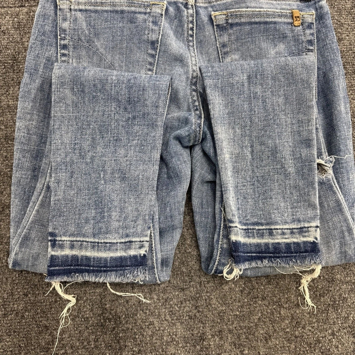 Joe’s Jeans Women’s 26 Blue Distressed Skinny Stretch Denim Raw Hem