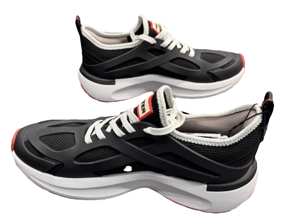 Hunter Tulip Womens Sneakers Size 8.5 Black Water Resistant Lace Up New Box