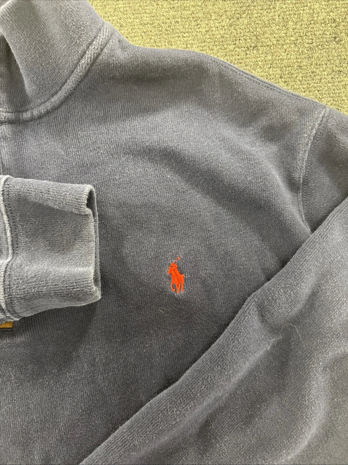 Polo Ralph Lauren Men’s 2XB Navy Blue 1/4 Zip Pullover Red Pony Cotton