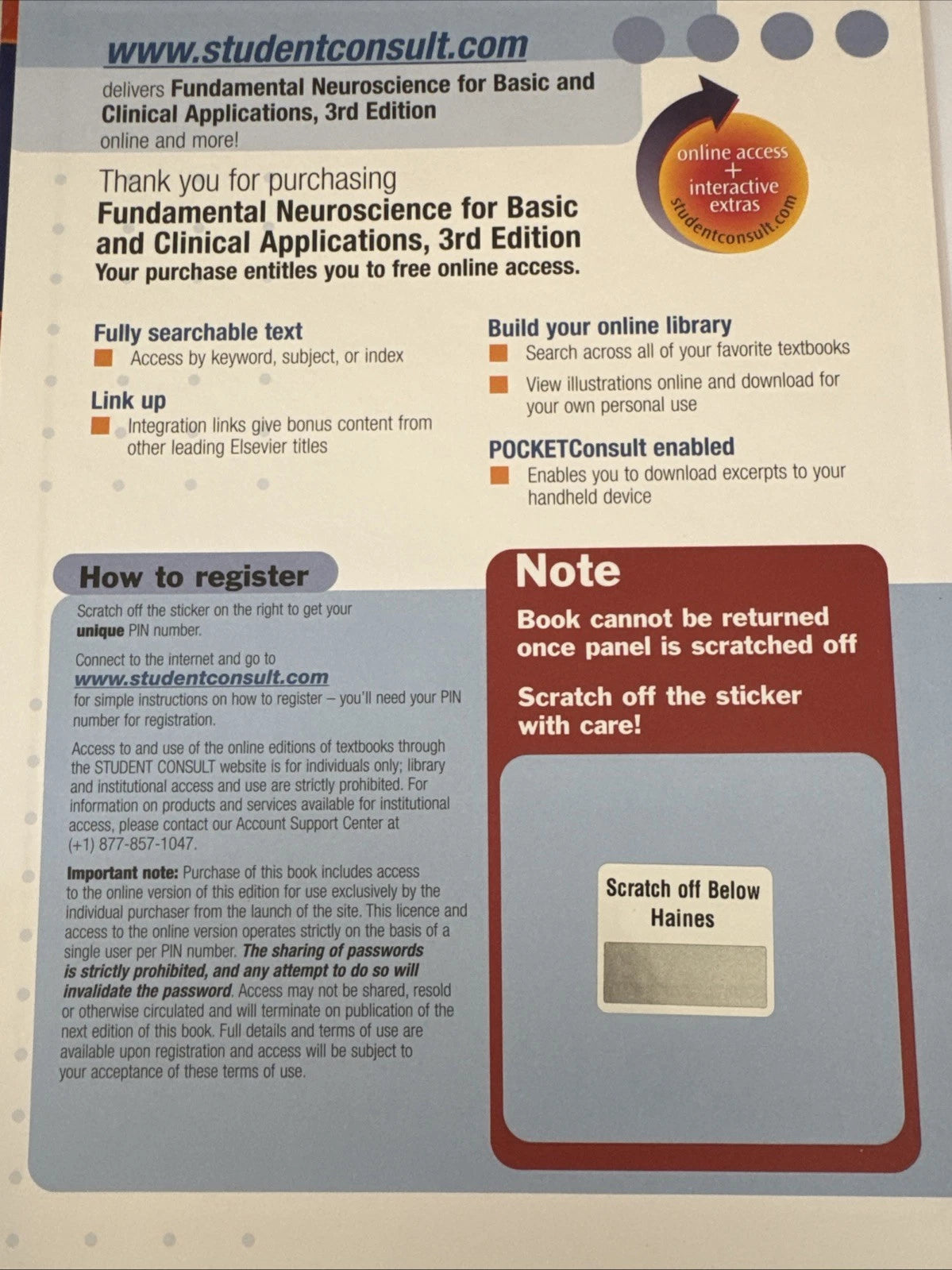 Fundamental Neuroscience for Basic & Clinical Applications 3rd Ed Haines HC