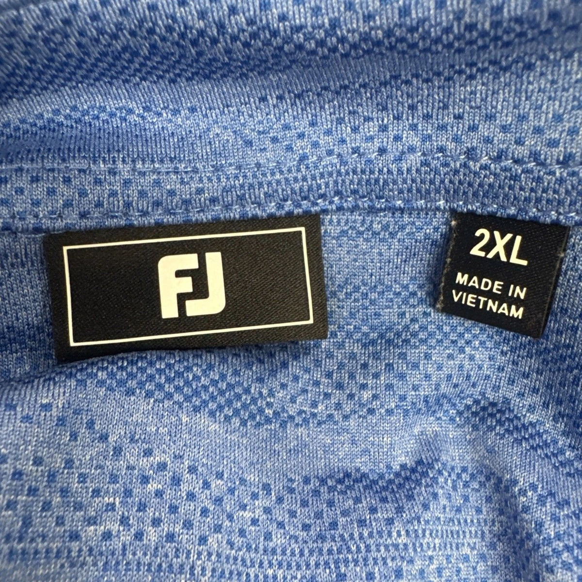 FootJoy Performance Golf Polo 2XL Light Blue Heathered Space Dye Short Sleeve