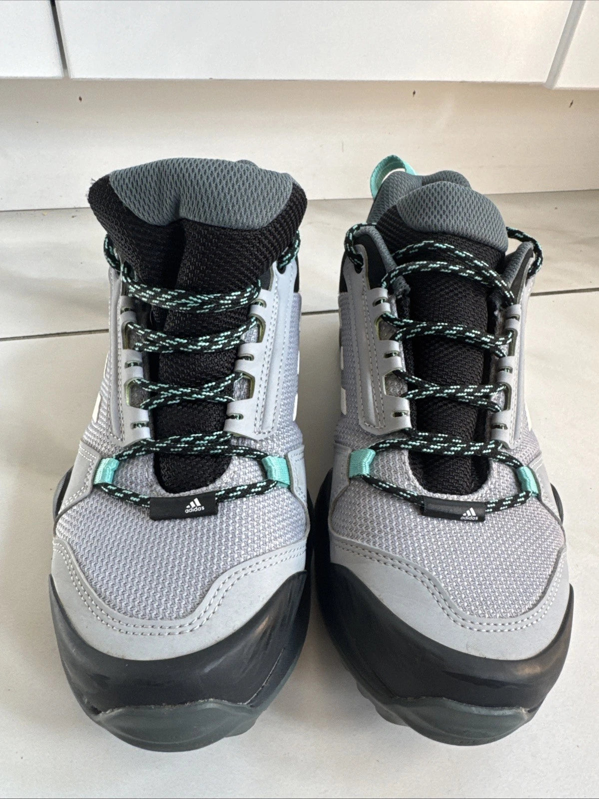 adidas Terrex AX3 FX4690 Womens 8 Gray Mint Continental Hiking Trail Shoes