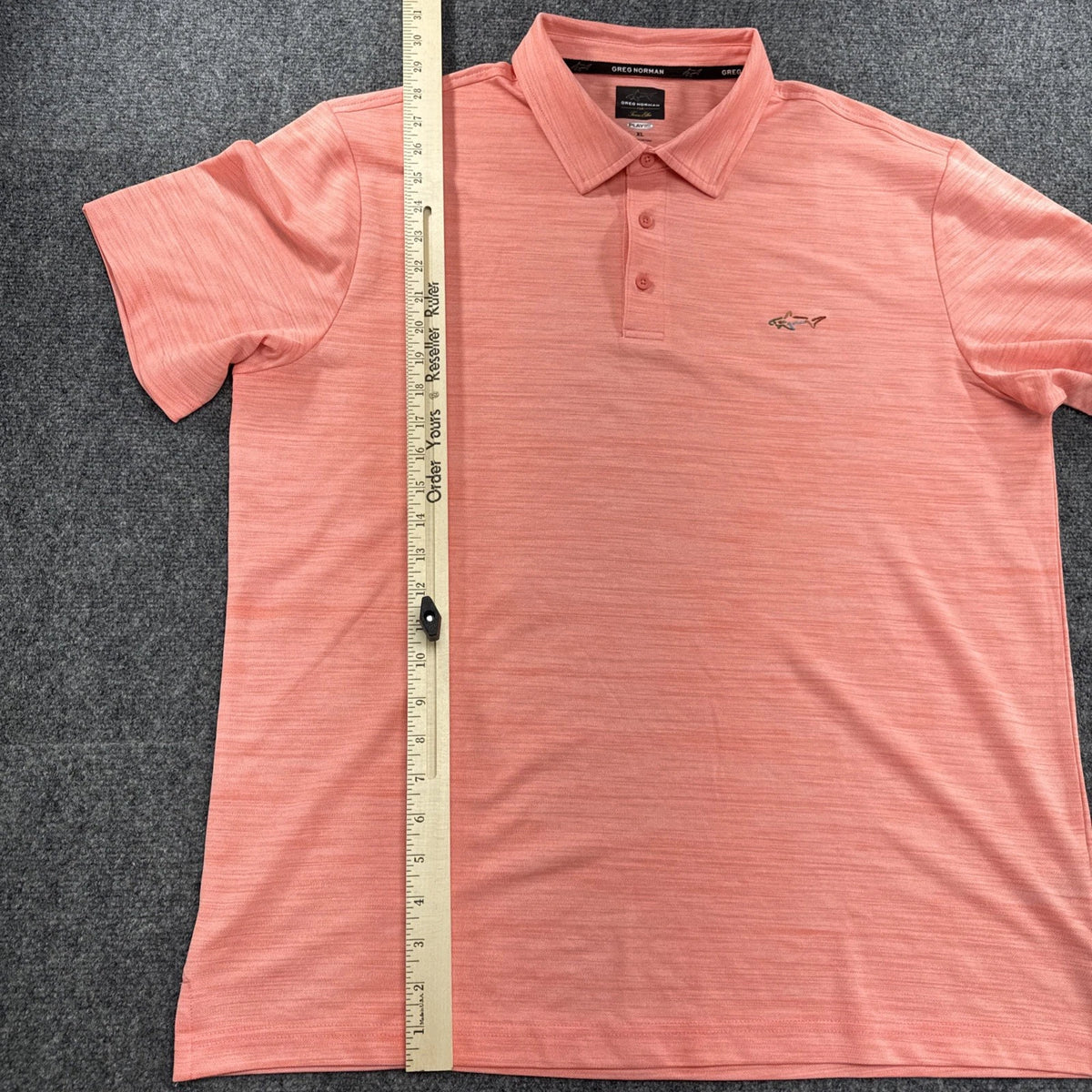 Greg Norman Play Dry Coral Pink Golf Polo Shirt XL Tasso Elba Performance