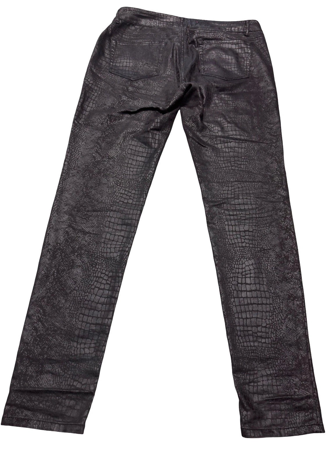 Vintage Tinseltown Black Snakeskin Skinny Jeans Womens 13 Juniors Y2K EUC Denim