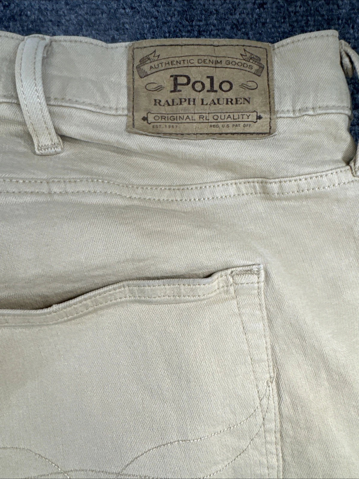 Polo Ralph Lauren Hampton Jeans Mens 52B x 32 Tan Relaxed Straight Big Tall