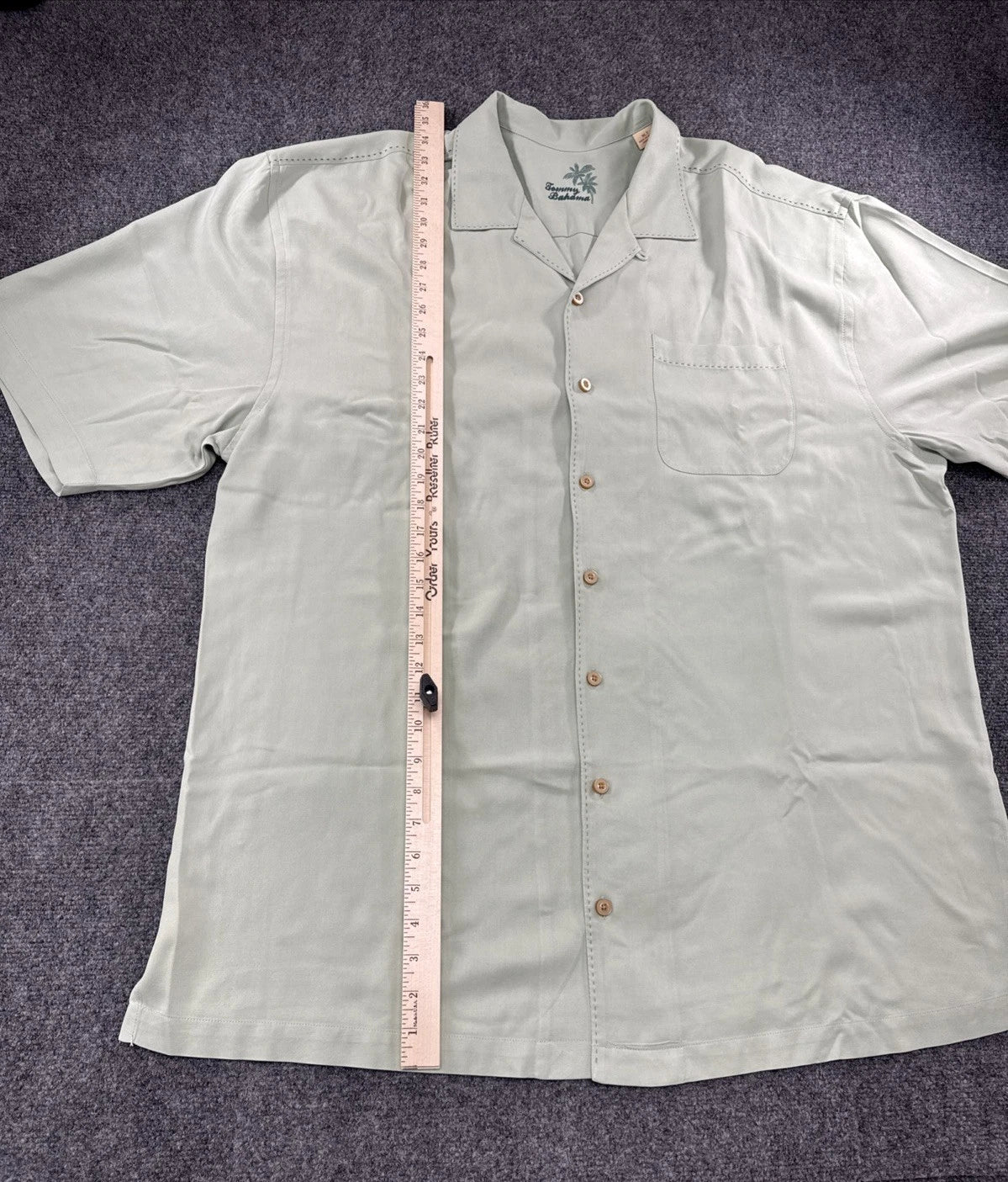 Tommy Bahama Silk Camp Shirt Mens XLT Mint Green Seafoam Resort Button Up NWOT