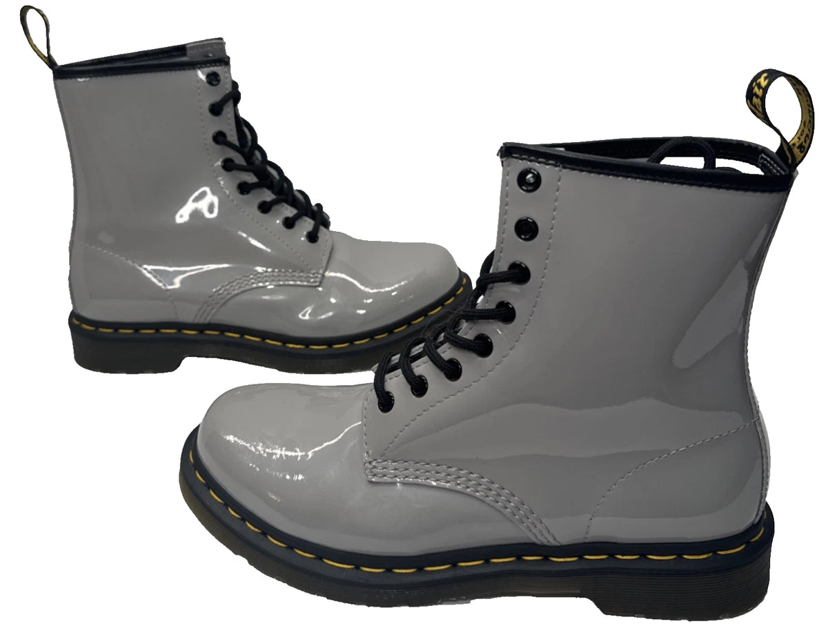 Dr Martens 1460 Patent Lamper Zinc Grey Womens 10 Boots 27635 New No Box