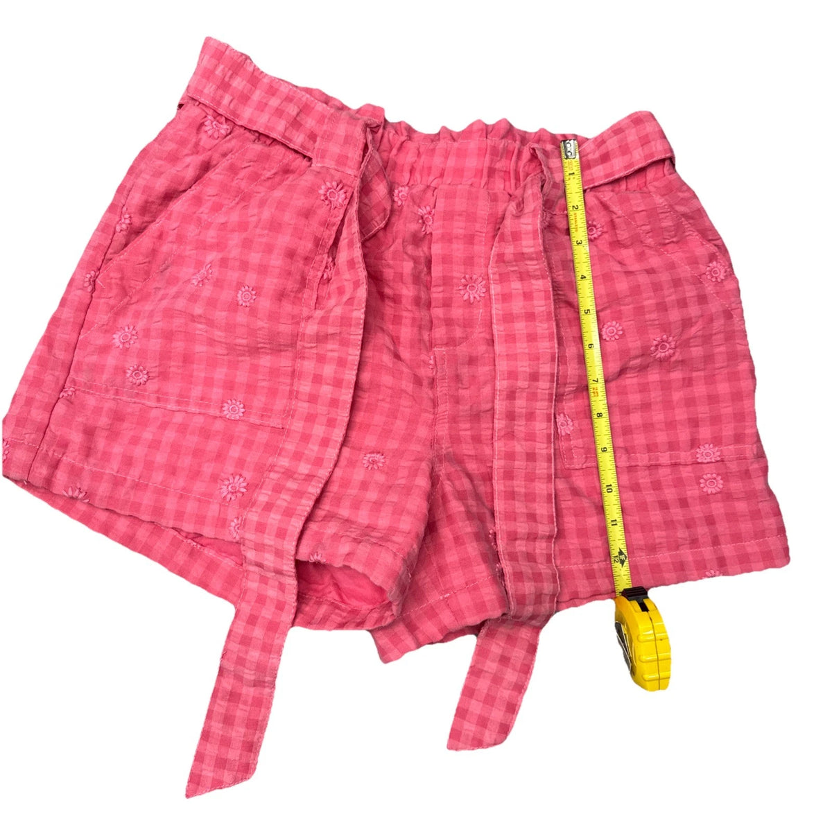 Time and Tru Women's High Rise Pull-On Paper Bag Shorts Faded Rose, Size Small