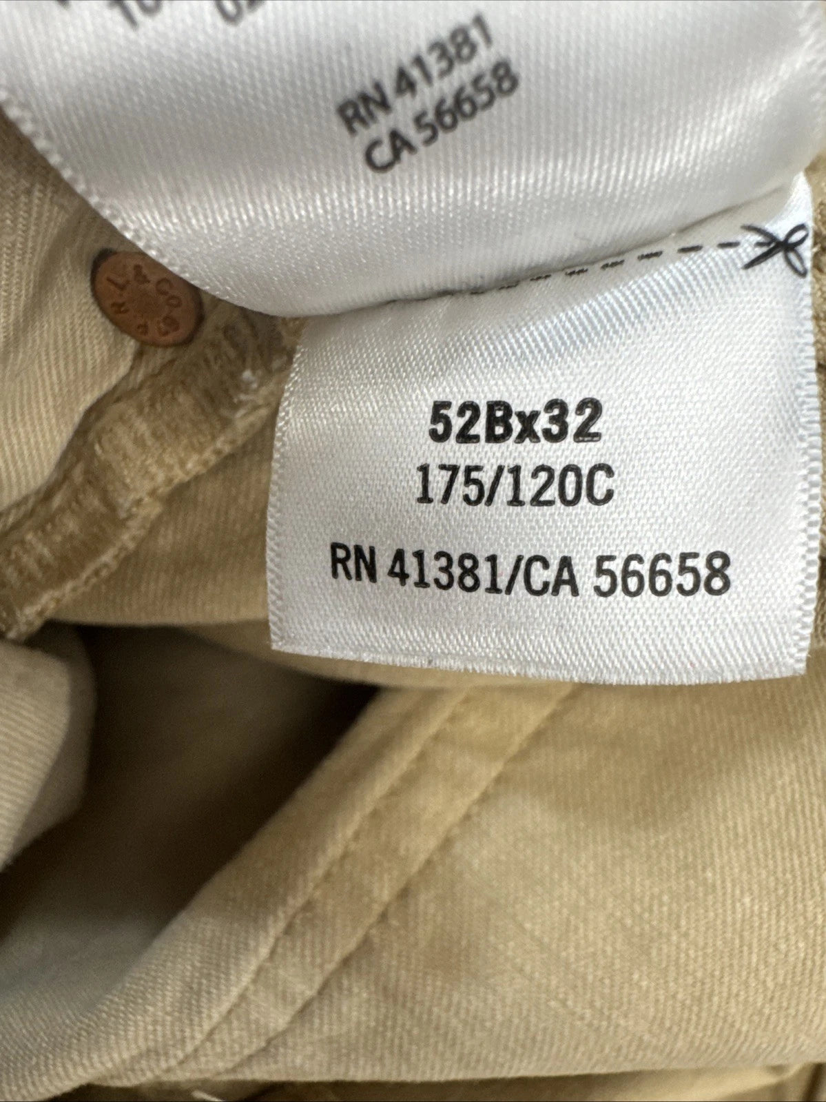 Polo Ralph Lauren Hampton Jeans Mens 52B x 32 Tan Relaxed Straight Big Tall