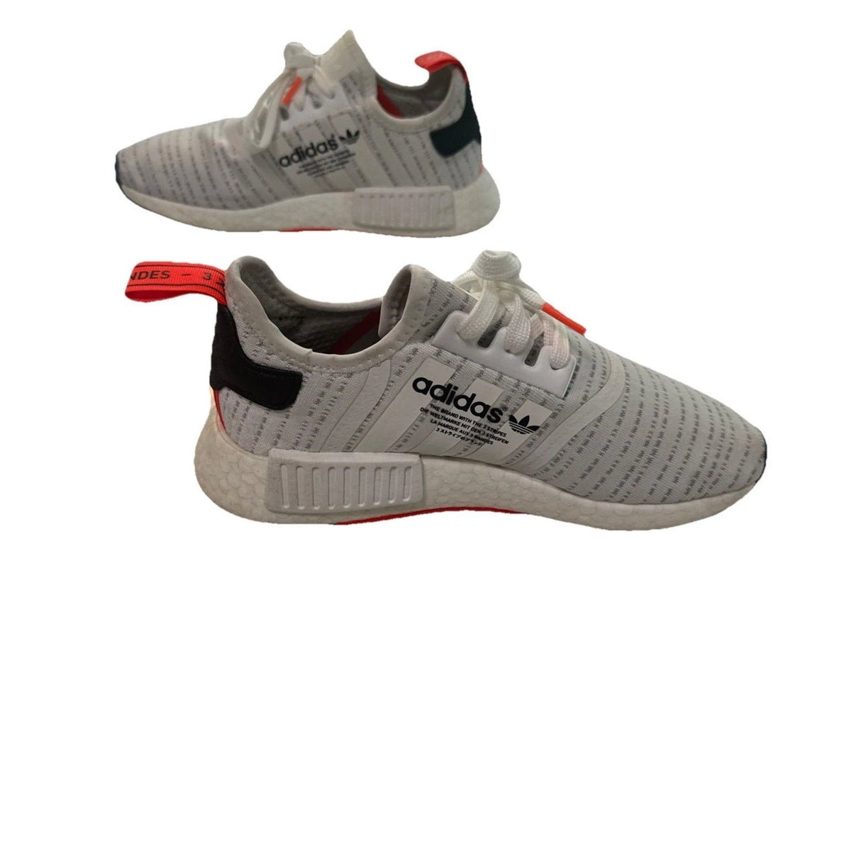 Adidas NMD_R1 Boost White Grey Orange Sneakers Men's 5 EUC No Box
