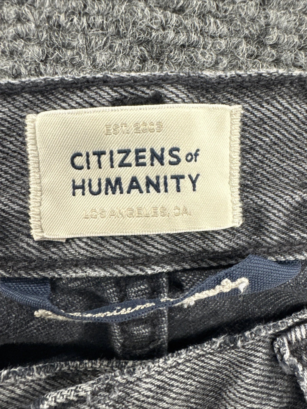 Citizens of Humanity Daphne Crop Womens 27 Gray High Rise Straight Raw Hem Jeans