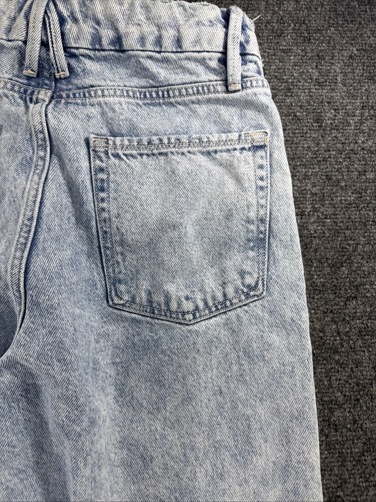 Good American Womens 2 26 Light Wash High Rise Relaxed Straight Leg Jeans