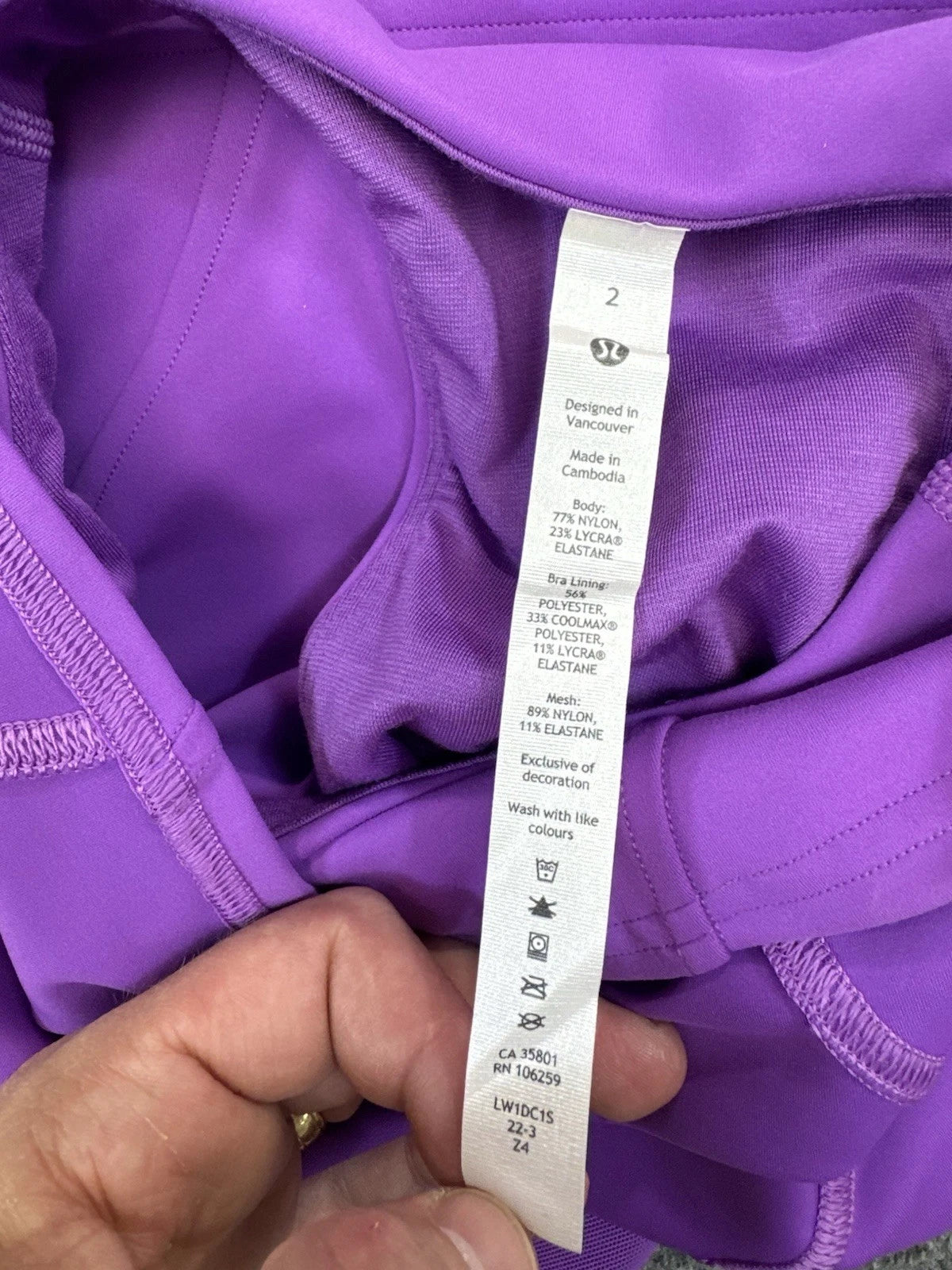 Lululemon Cool Racerback Tank Top Womens 2 Purple Sleeveless