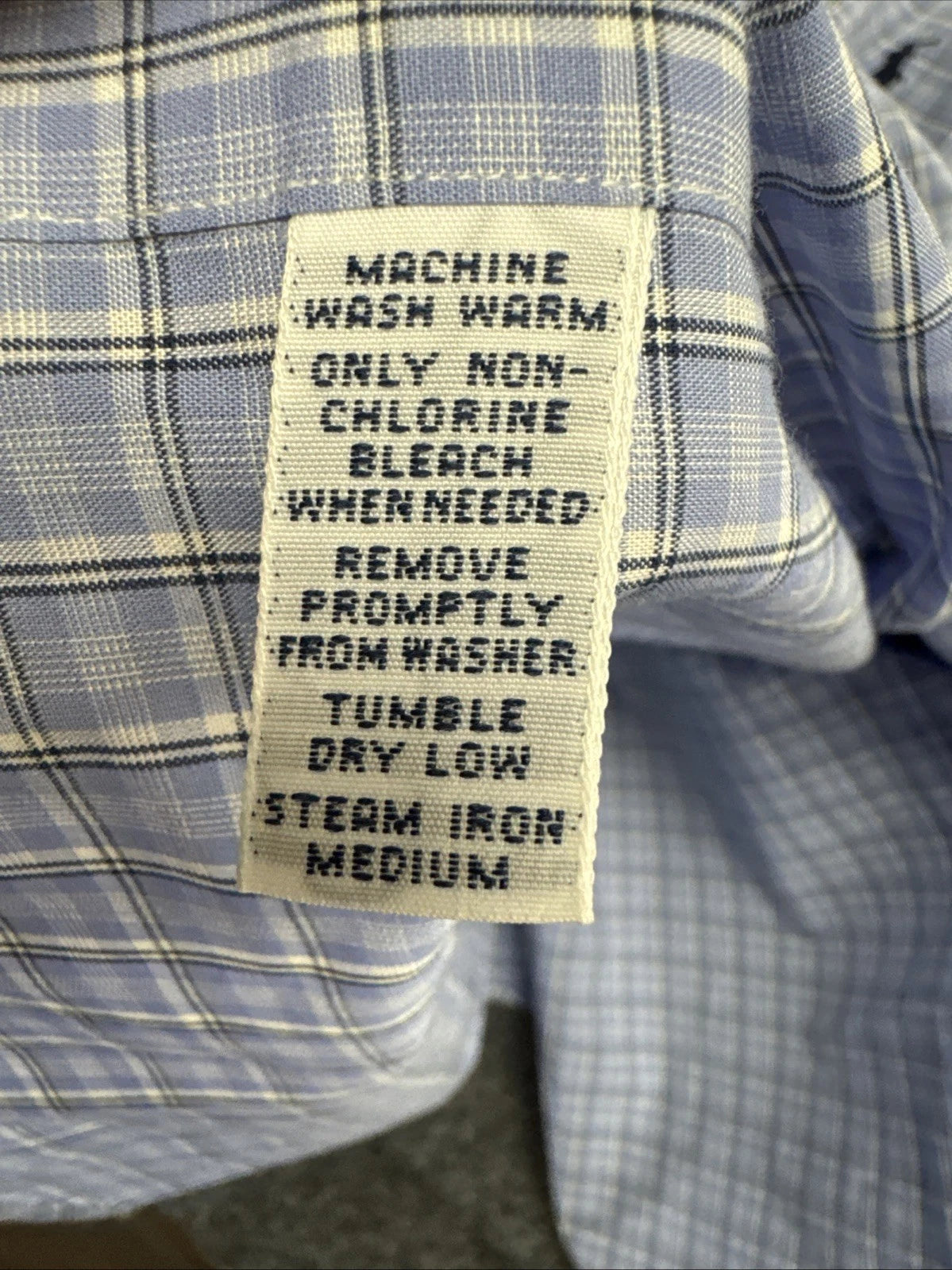 Ralph Lauren Yarmouth Shirt 16.5 34/35 Blue Plaid Blue Pony Cotton BNWOT